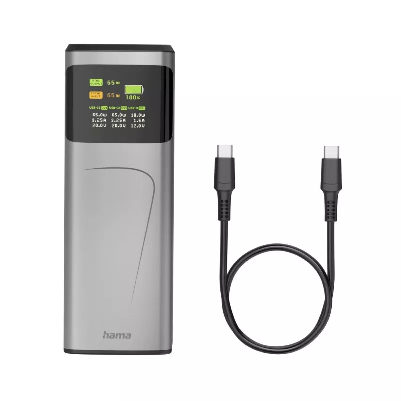 Hama High Power litiumioniakku (Li-Ion) 20000 mAh harmaa