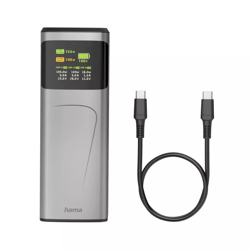 Hama High Power litiumioniakku (Li-Ion) 24000 mAh harmaa
