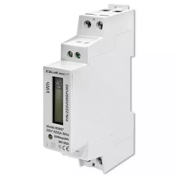 Yksivaiheinen energiamittari QOLTEC 50887 1-vaiheinen 230V LCD ohut