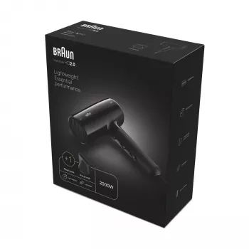 Hiustenkuivaaja Braun HD2.0 2000W musta 1,95 m kaapeli