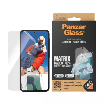 PanzerGlass ® ECO MATRIX näytönsuoja Samsung Galaxy A55 5G | Ultra-Wide Fit AlignerKit