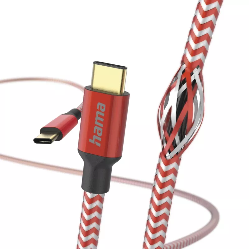 Hama Reflective USB-kaapeli USB 2.0 1,5 m USB C punainen