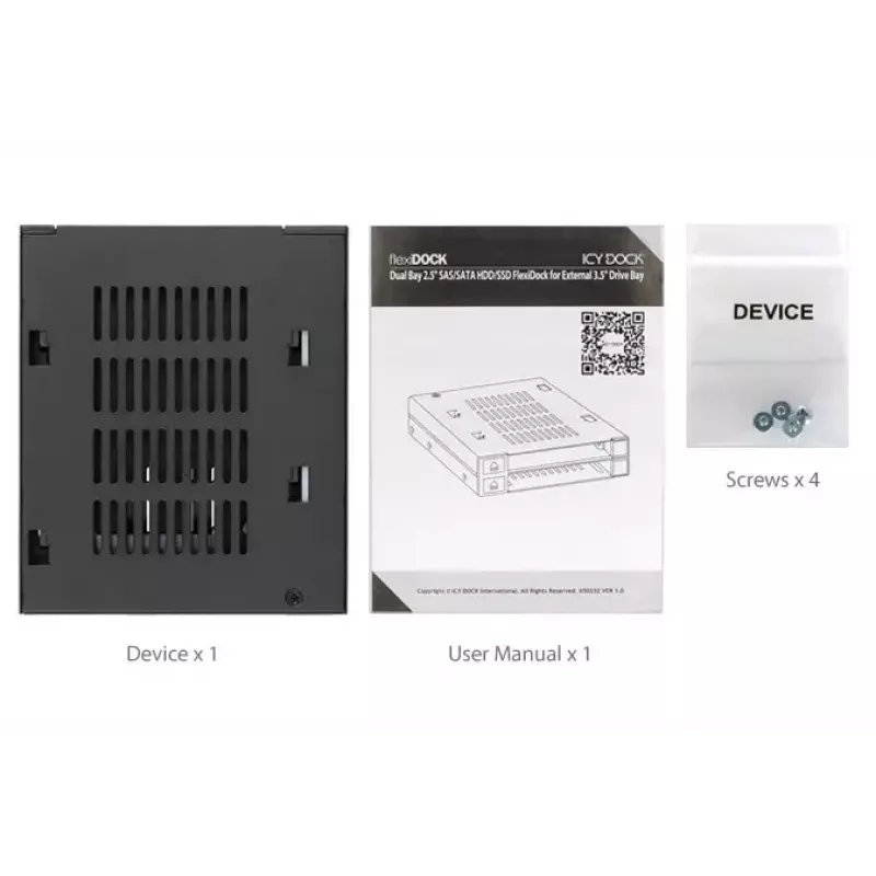 ICY DOCK flexiDOCK MB522SP-B - kiintolevykotelo - 2.5 (6,4 cm) - musta (MB522SP-B)