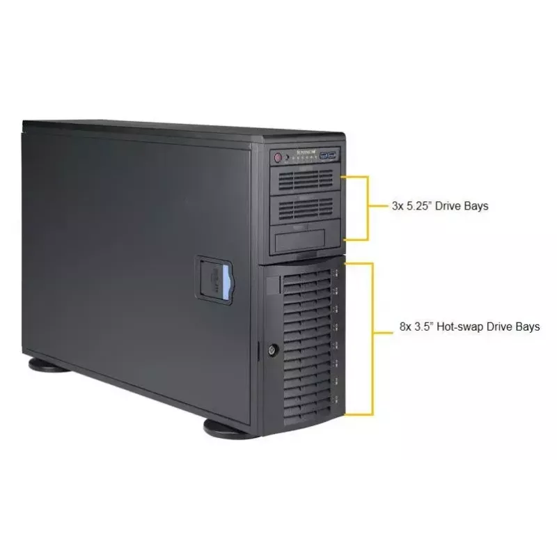 Tietokonekotelo Supermicro SuperWorkstation 7049A-T rack 4U musta