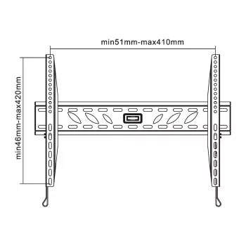 InLine seinäteline TFT / LED / plasma 81–140 cm, 32–55 tuumaa, max. 50 kg