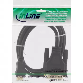 InLine Mini-HDMI–DVI-kaapeli, HDMI C uros DVI 18+1 uros, kullattu, 2m