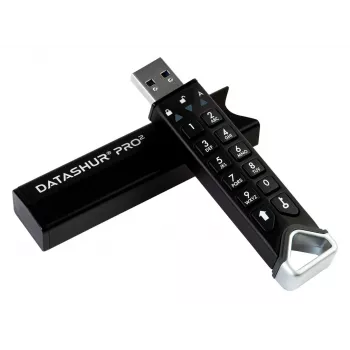 iStorage datAshur PRO2 128 GB | turvallinen USB-tikku | FIPS 140-2 Level 3 -sertifioitu | AES-XTS 256-bittinen laitteistosalaus | salasanasuojattu | pölyn-/vedenkestävä |