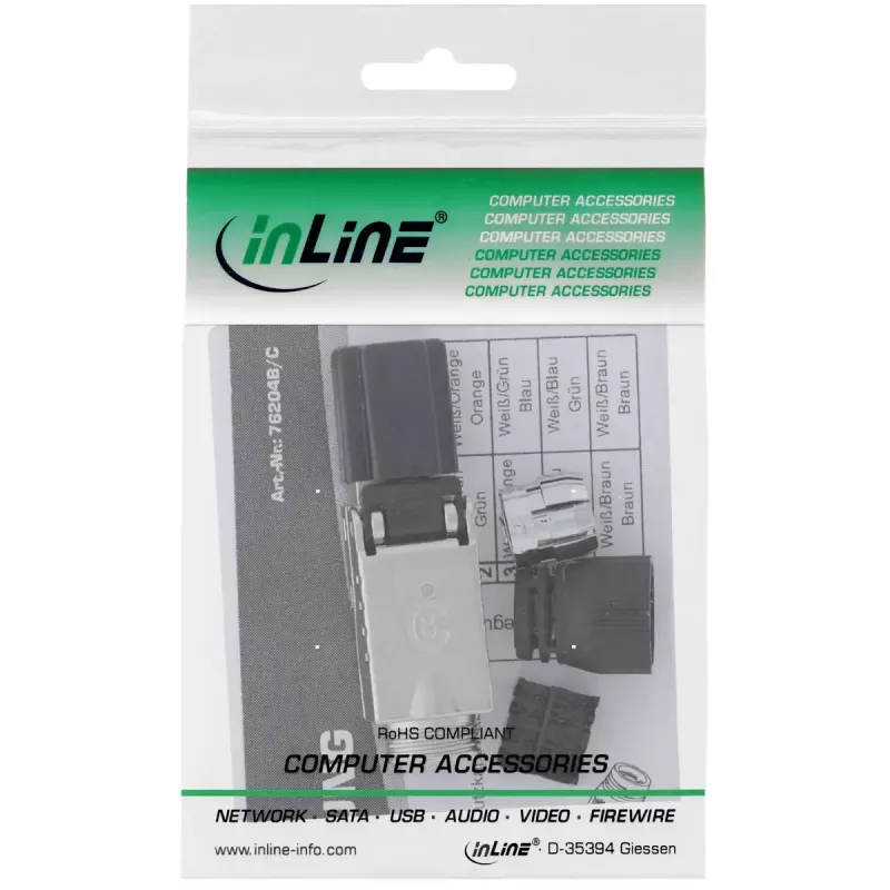 InLine RJ45-liitin Kat.8.1 2000MHz, kenttäasennettava, suojattu, ruuvikannella