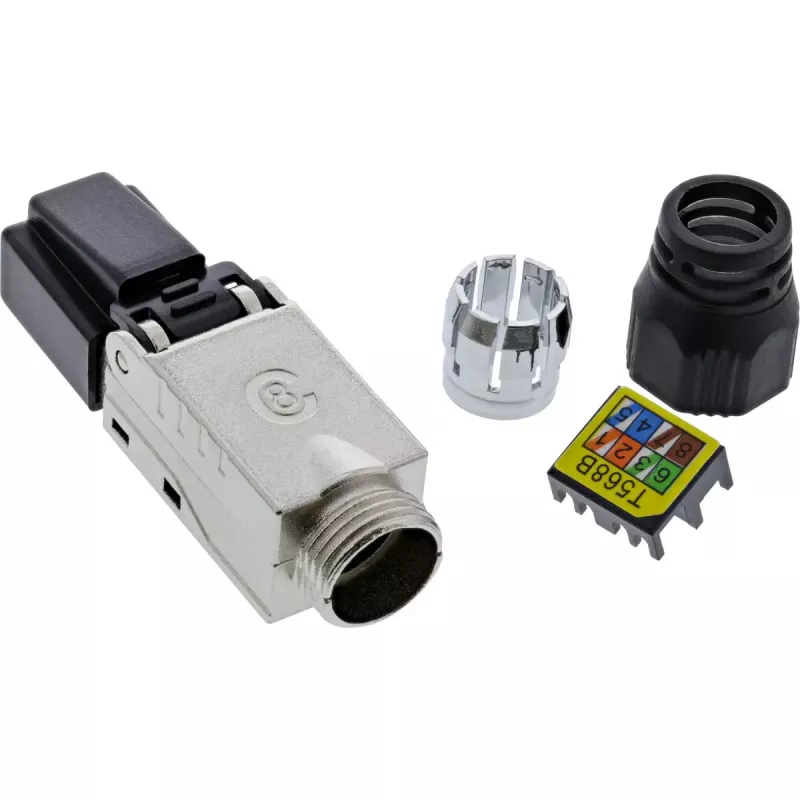 InLine RJ45-liitin Kat.8.1 2000MHz, kenttäasennettava, suojattu, ruuvikannella