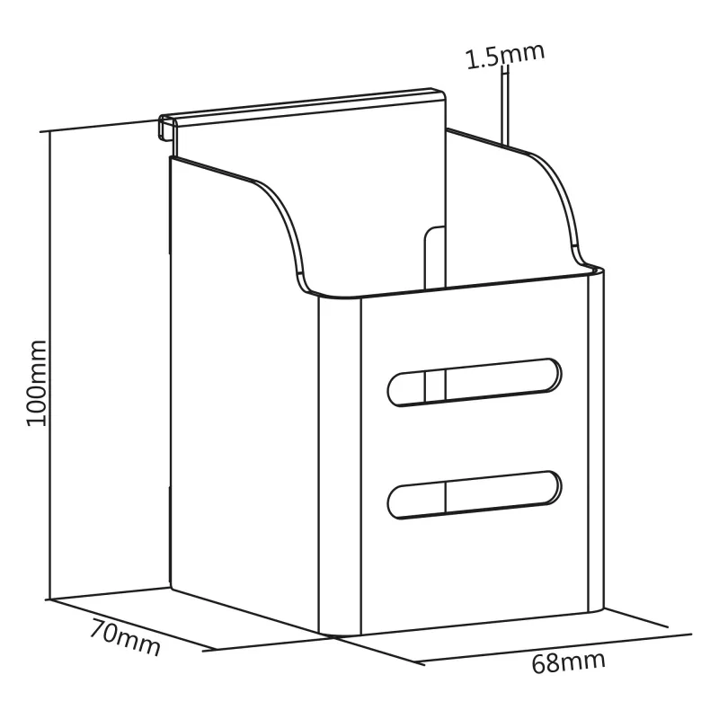InLine Slatwall-kynälaatikko, valkoinen, teräs, 1 kg, 68x70x100 mm