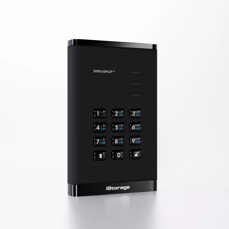 HDD iStorage 1TB USB 3.2 Gen 1 diskAshur3 musta