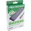 InLine 8-in-1 USB-C-monikeskitin, HDMI, DP, USB 3.2, PD 3.0 100W, MST