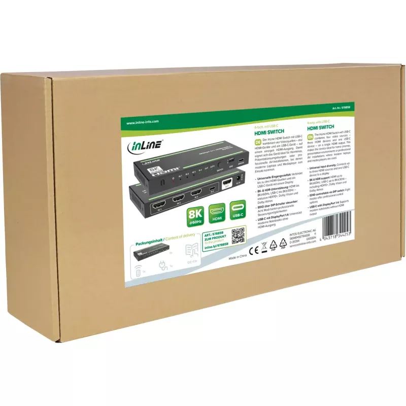 InLine 57885B videoswitch HDMI