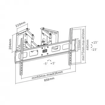 InLine kulmaseinäteline TFT / LED / Plasma 37 tuumaa - 63 tuumaa enintään 60 kg