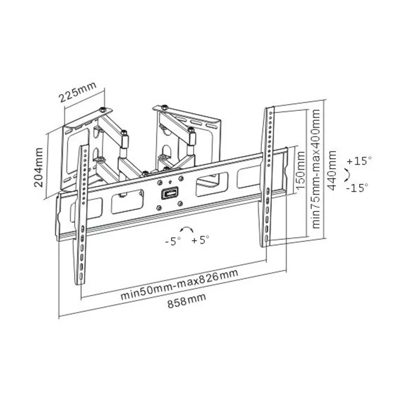 InLine kulmaseinäteline TFT / LED / Plasma 37 tuumaa - 63 tuumaa enintään 60 kg