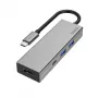 Hama 00200107 USB-C-moniporttisovitin, telakointiasema, 4 porttia, 2x USB-A, USB-C, HDMI, USB 3.2 Gen 1