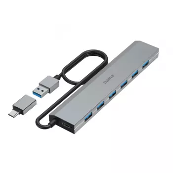 Hama 00200137 USB-keskitin USB 3.2 Gen 1 (3.1 Gen 1) Type-A + Type-C 5000 Mbit/s antrasiitti