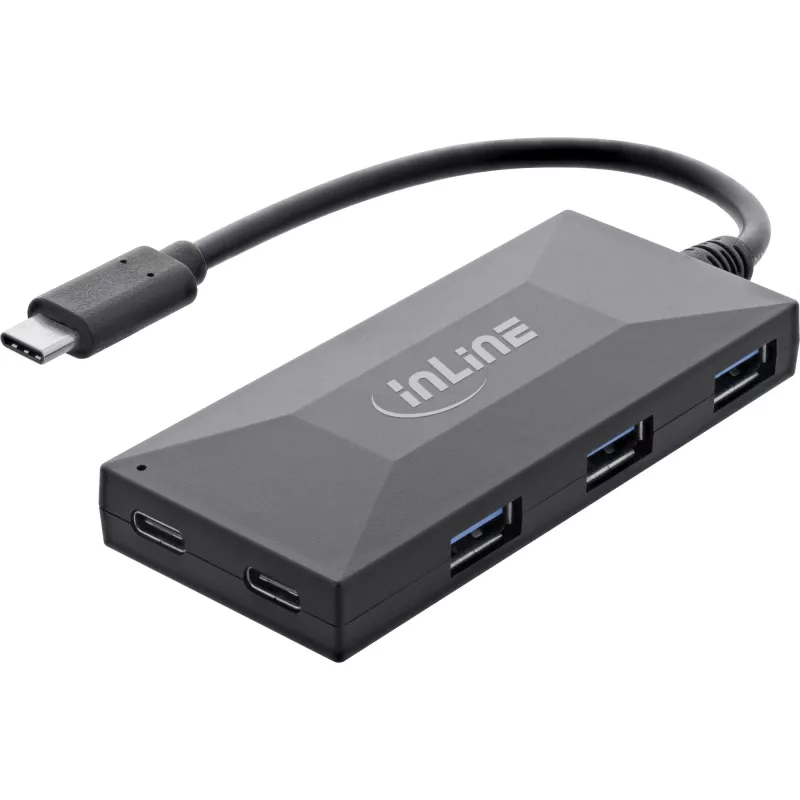 InLine USB 3.2 Gen.1 -keskitin, USB-C - 2 porttia USB-C ja 3 porttia USB-A, ilman virtalähdettä