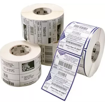 Stanssatut tarrat Zebra Z-Perform 1000D valkoinen pysyväliima 10,2x3,8 cm