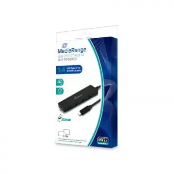 Keskitin MediaRange MRCS508 USB 3.2 Gen 1 Type-C musta