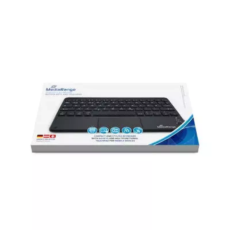Näppäimistö MediaRange MROS130 Office Bluetooth QWERTZ Deutsch Schweizerdeutsch musta