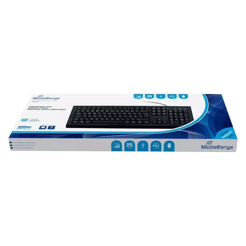 MediaRange MROS101 Office USB QWERTZ German musta näppäimistö