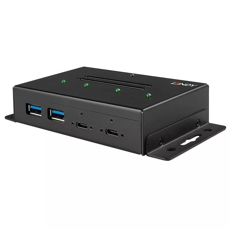 USB-keskitin Lindy 4 porttia USB 3.2 Gen 2 Type-C metallikeskitin