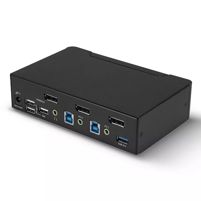 Lindy 2 porttia DisplayPort 1.4, USB 3.0 ja audio KVM-kytkin