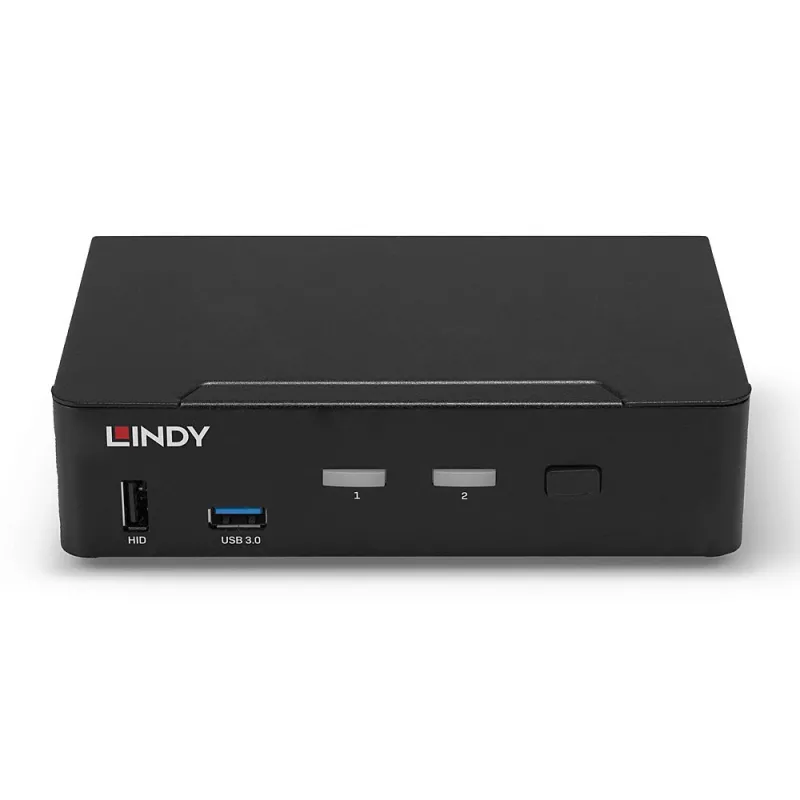 Lindy 2 porttia DisplayPort 1.4, USB 3.0 ja audio KVM-kytkin
