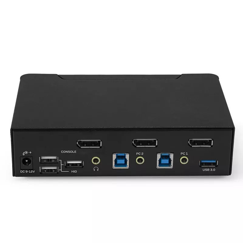 Lindy 2 porttia DisplayPort 1.4, USB 3.0 ja audio KVM-kytkin