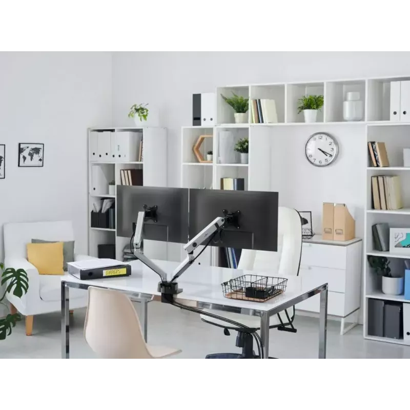 Durable SELECT PLUS Näyttöteline 509723 varrella 2 näytölle, pöytäkiinnitys