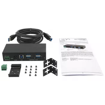 EXSYS EX-11244HMS USB-keskitin 3.2 Gen 1 Type-B 5000 Mbit/s musta