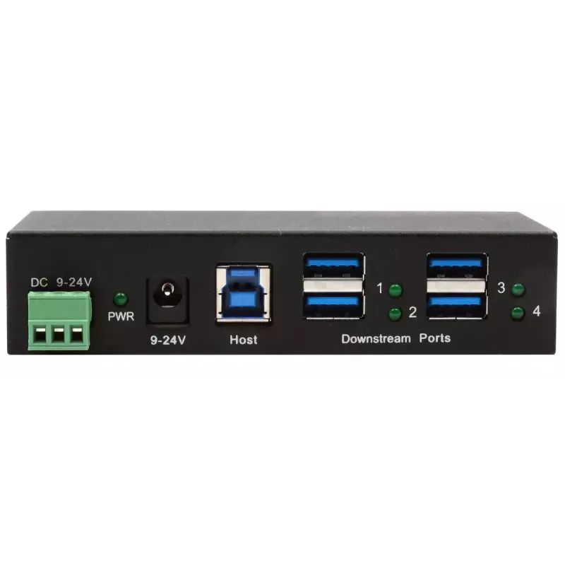 EXSYS EX-11244HMS USB-keskitin 3.2 Gen 1 Type-B 5000 Mbit/s musta