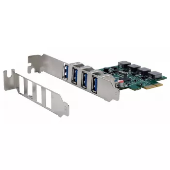 EXSYS 4-porttinen USB 3.2 Gen 1 PCIe-kortti self-power 3A Renesas