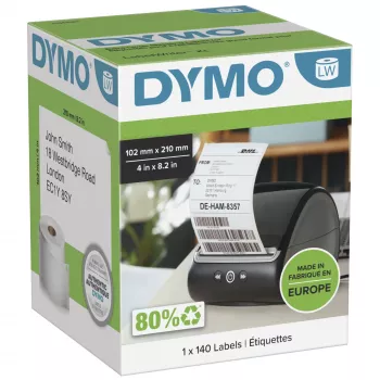 DYMO-tulostinetiketti 2166659 valkoinen universaali suorakaide 10,2x21 cm