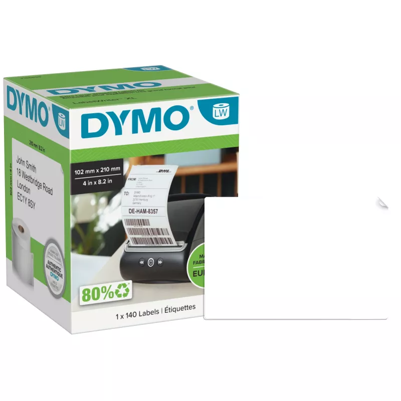 DYMO-tulostinetiketti 2166659 valkoinen universaali suorakaide 10,2x21 cm