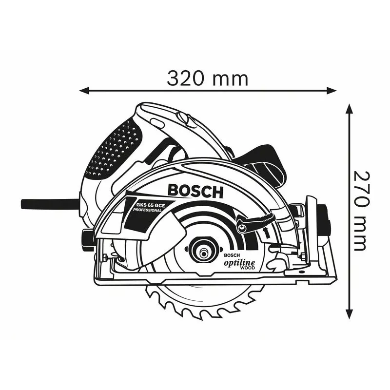 Bosch 0 601 668 900 kannettava pyörösaha 19 cm 5000 kierr./min 1800 W