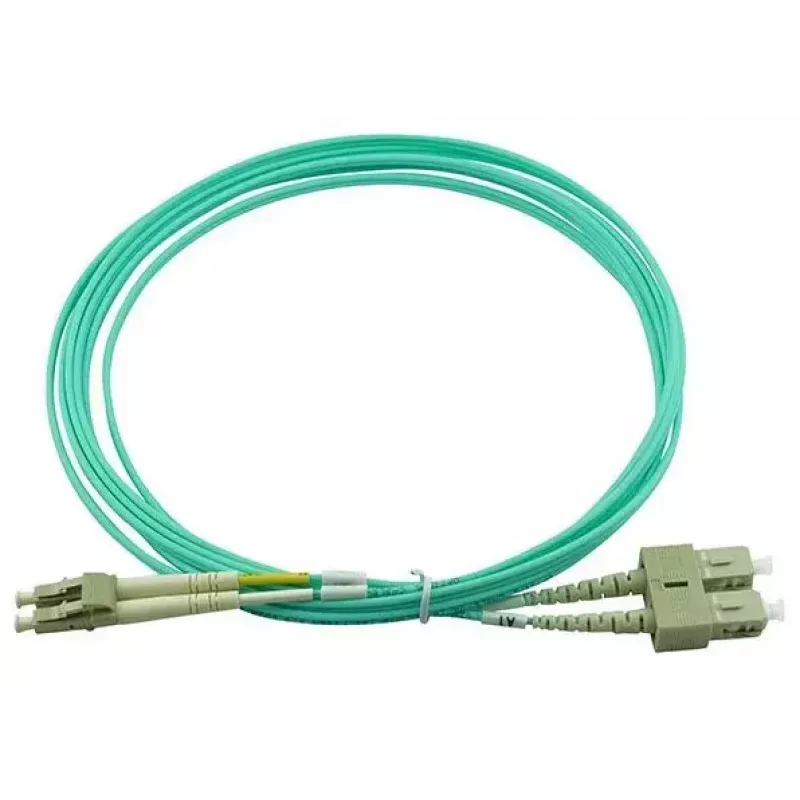BlueOptics 055702K512000015M-BO Duplex-kuituoptinen kytkentäkaapeli, LC/UPC - SC/UPC, OM3 50/125 µm, 15 m, beige