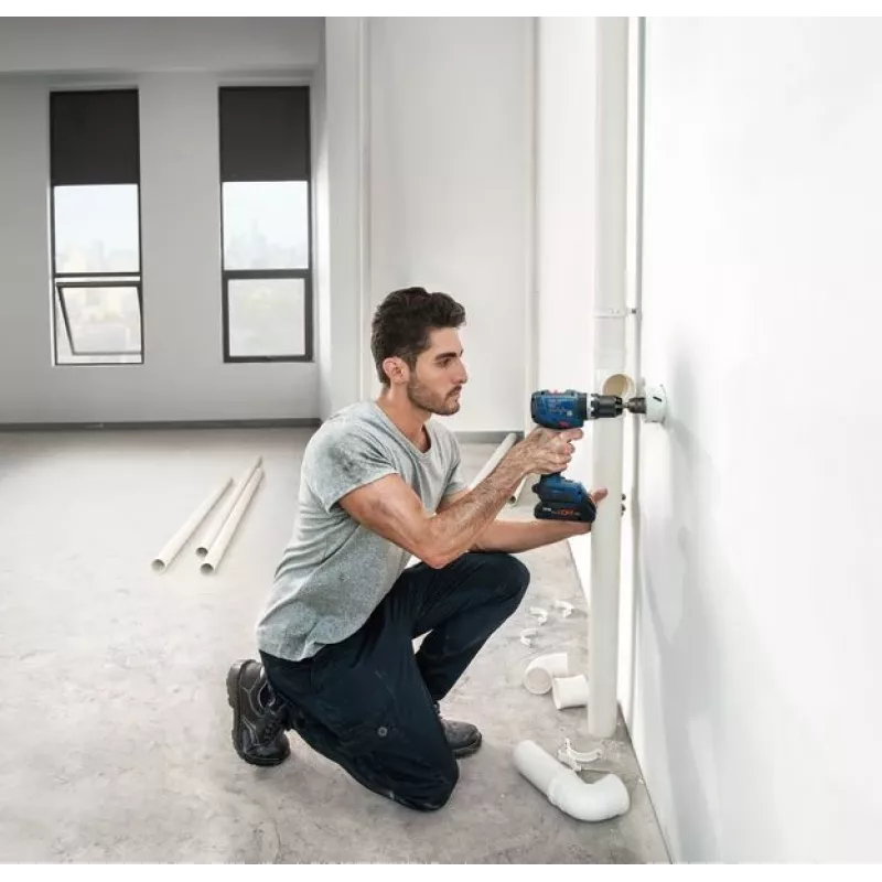 Bosch GSB 18V-65 Professional akkuiskuporakone-ruuvinväännin, 18 V, Solo (ilman akkua ja laturia), L-BOXX, sininen