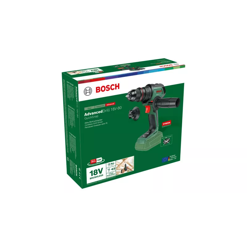Bosch AdvancedDrill 18V-80 QuickSnap 1950 RPM avaimeton 830 g musta, vihreä