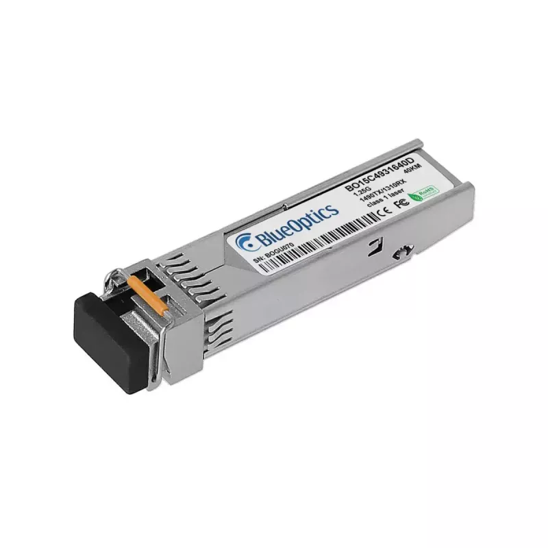 BlueOptics 100-01663-BX-4955-BO SFP-lähetinvastaanotinmoduuli, yhteensopiva Calix 100-01663-BX-4955:n kanssa, BO15C4931640D, 1000BASE-BX-D, LC simplex, yksimuotokuitu, TX1490nm/RX1310nm, 40 km, DDM