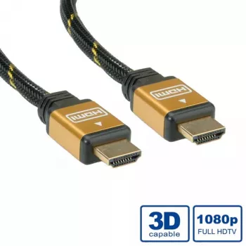HDMI-kaapeli ROLINE GOLD High Speed Ethernetillä, M/M, 7,5 m