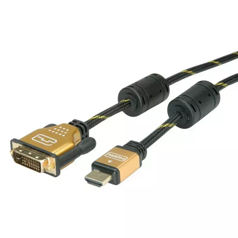Videokaapeli-adapteri ROLINE 11.04.5895 10 m HDMI DVI musta kulta