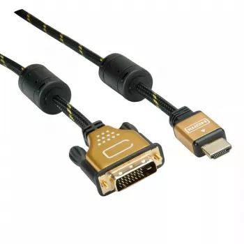 Videokaapeli-adapteri ROLINE 11.04.5895 10 m HDMI DVI musta kulta