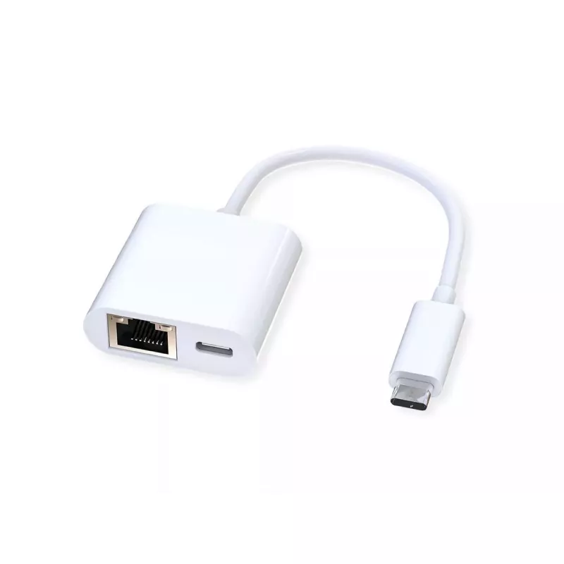 Kaapelisovitin ROLINE 12.02.1100 USB 3.2 Gen 2 Type-C RJ-45 valkoinen