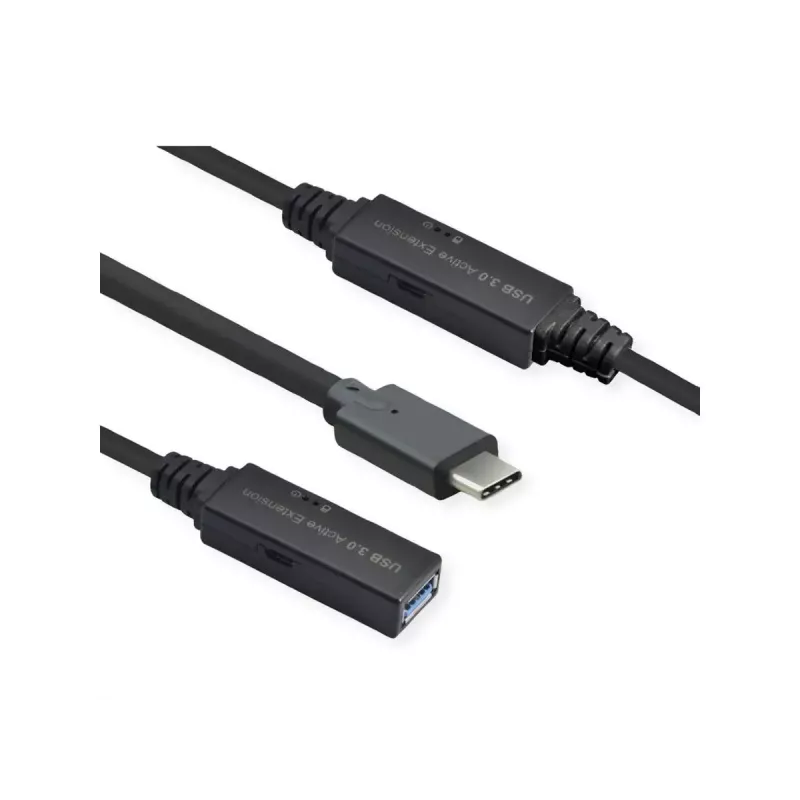 ROLINE USB-kaapeli 12.04.1066 USB 3.2 Gen 1 10 m USB C USB A musta