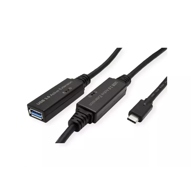 ROLINE USB-kaapeli 12.04.1066 USB 3.2 Gen 1 10 m USB C USB A musta