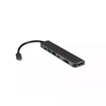 Kannettavan telakka VALUE 12.99.1136 johdollinen USB 3.2 Gen 2 Type-C musta harmaa