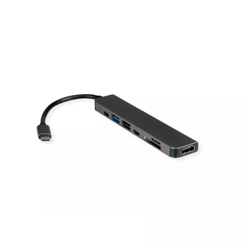 Kannettavan telakka VALUE 12.99.1136 johdollinen USB 3.2 Gen 2 Type-C musta harmaa