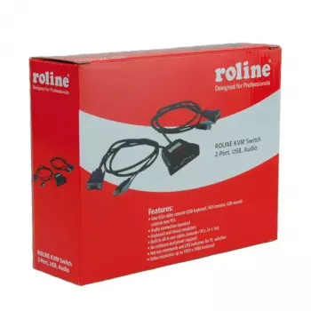 KVM-kytkin ROLINE Star 1 käyttäjä 2 PC:tä audio USB